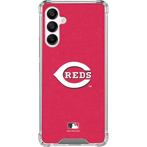 MLB Cincinnati Reds - Solid Distressed Galaxy A16 5G Clear Case