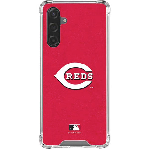 MLB Cincinnati Reds - Solid Distressed Galaxy A17 Clear Case