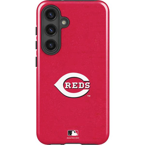 MLB Cincinnati Reds - Solid Distressed Galaxy S25 Impact Case