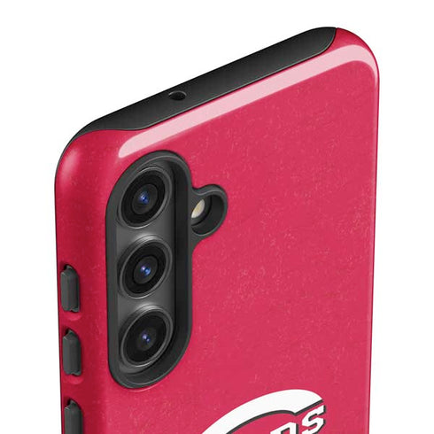 MLB Cincinnati Reds - Solid Distressed Galaxy S25 Impact Case