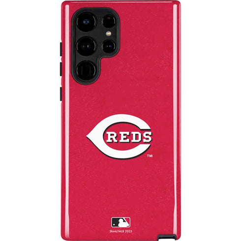 MLB Cincinnati Reds - Solid Distressed Galaxy S25 Ultra Impact Case