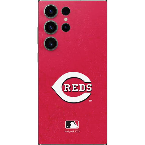 MLB Cincinnati Reds - Solid Distressed Galaxy S25 Ultra Skin
