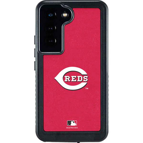 MLB Cincinnati Reds - Solid Distressed Galaxy S24 Waterproof Case