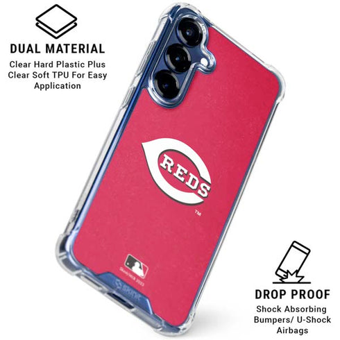 MLB Cincinnati Reds - Solid Distressed Galaxy S25 Clear Case