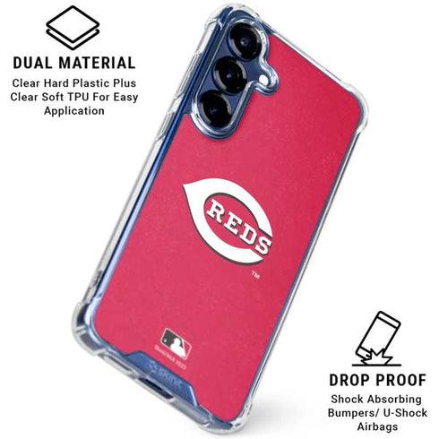 MLB Cincinnati Reds - Solid Distressed Galaxy S25 Plus Clear Case