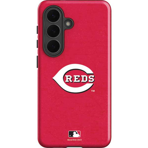 MLB Cincinnati Reds - Solid Distressed Galaxy S26 Impact Case