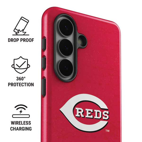 MLB Cincinnati Reds - Solid Distressed Galaxy S26 Plus Impact Case