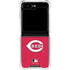 MLB Cincinnati Reds - Solid Distressed Galaxy Z Flip6 Clear Case