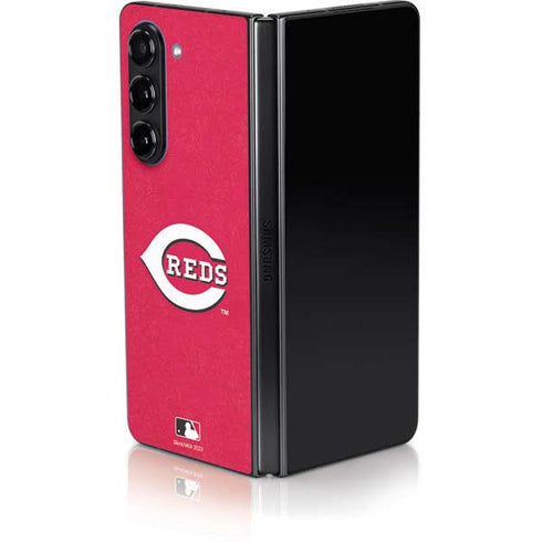MLB Cincinnati Reds - Solid Distressed Galaxy Z Fold5 5G Skin