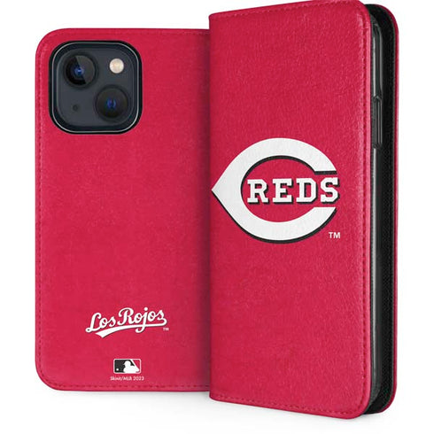 MLB Cincinnati Reds - Solid Distressed iPhone 15 Folio Case