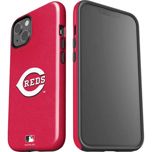 MLB Cincinnati Reds - Solid Distressed iPhone 15 Impact Case