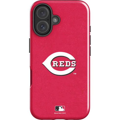 MLB Cincinnati Reds - Solid Distressed iPhone 16 Impact Case