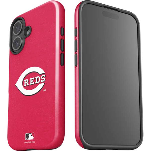MLB Cincinnati Reds - Solid Distressed iPhone 16 Impact Case