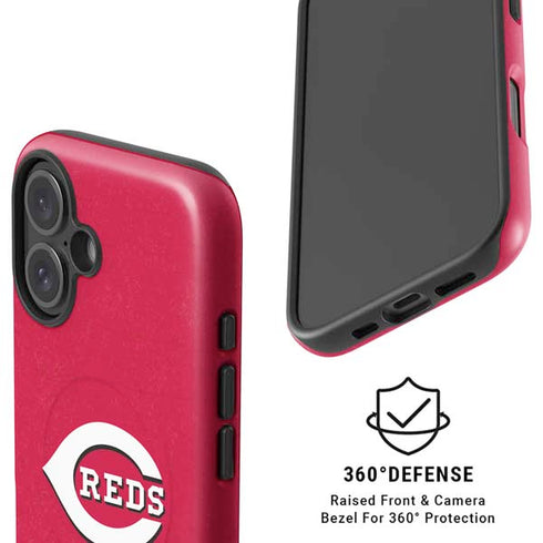 MLB Cincinnati Reds - Solid Distressed iPhone 16 Magsafe Impact Case