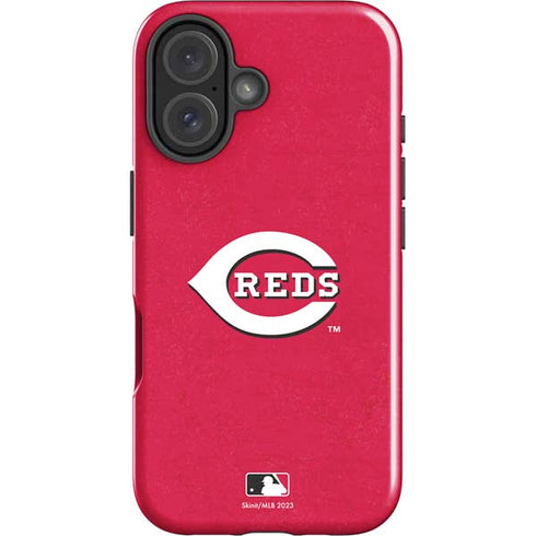 MLB Cincinnati Reds - Solid Distressed iPhone 16 Plus Impact Case