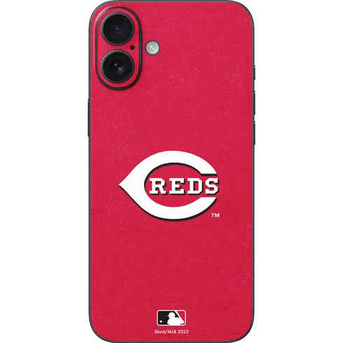MLB Cincinnati Reds - Solid Distressed iPhone 16 Plus Skin