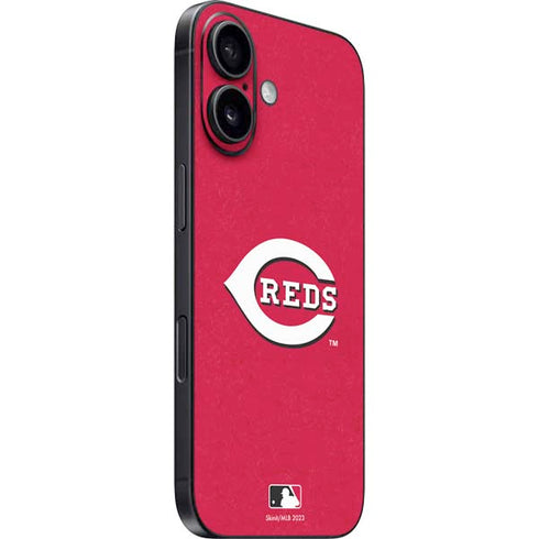 MLB Cincinnati Reds - Solid Distressed iPhone 16 Plus Skin