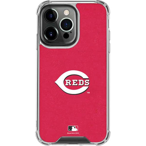 MLB Cincinnati Reds - Solid Distressed iPhone 16 Pro Clear Case