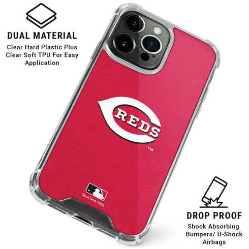 MLB Cincinnati Reds - Solid Distressed iPhone 16 Pro Clear Case
