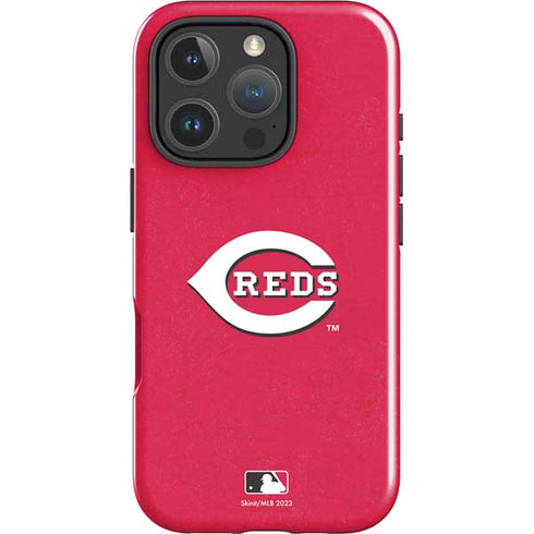 MLB Cincinnati Reds - Solid Distressed iPhone 16 Pro Max Impact Case