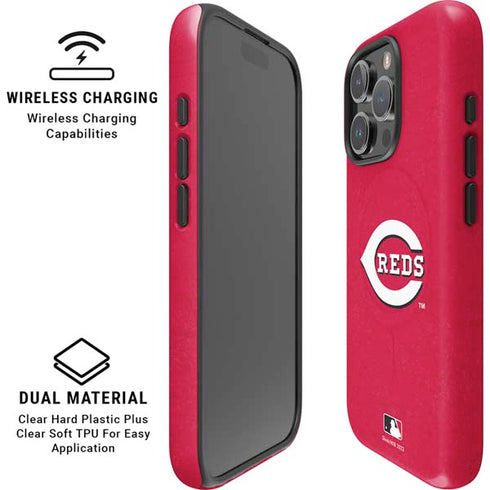 MLB Cincinnati Reds - Solid Distressed iPhone 16 Pro Max Magsafe Impact Case