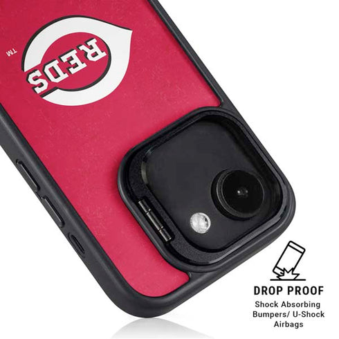 MLB Cincinnati Reds - Solid Distressed iPhone 16e Kickstand Case