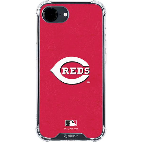 MLB Cincinnati Reds - Solid Distressed iPhone 16e Clear Case