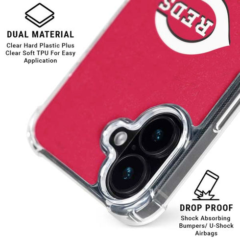 MLB Cincinnati Reds - Solid Distressed iPhone 17 Clear Case