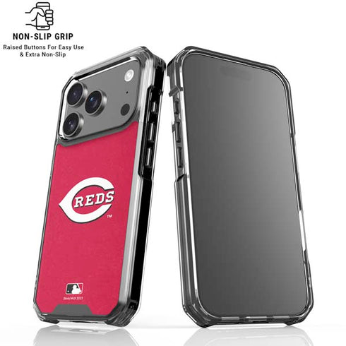 MLB Cincinnati Reds - Solid Distressed iPhone 18 Pro Clear Case