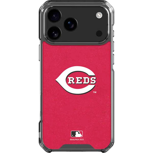 MLB Cincinnati Reds - Solid Distressed iPhone 18 Pro Max Clear Case
