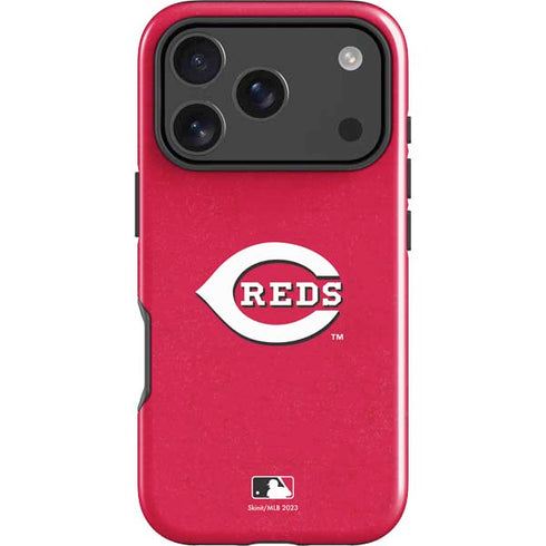 MLB Cincinnati Reds - Solid Distressed iPhone 18 Pro Max Impact Case