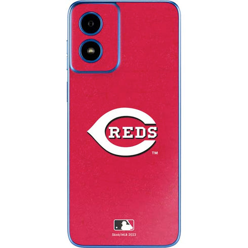 MLB Cincinnati Reds - Solid Distressed Moto G Play 4G (2024) Skin