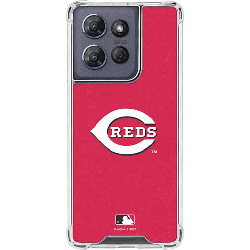 MLB Cincinnati Reds - Solid Distressed Moto G Play 5G (2025) Clear Case