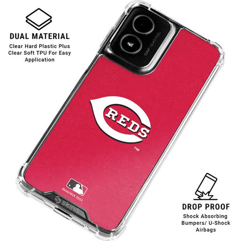 MLB Cincinnati Reds - Solid Distressed Moto G Power 5G (2024) Clear Case