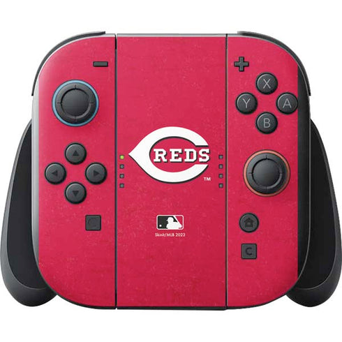 MLB Cincinnati Reds - Solid Distressed Nintendo Switch 2 (2025) with Joy-Con Skin