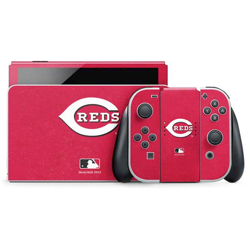 MLB Cincinnati Reds - Solid Distressed Nintendo Skins
