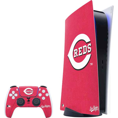 MLB Cincinnati Reds - Solid Distressed PlayStation PS5 Skins