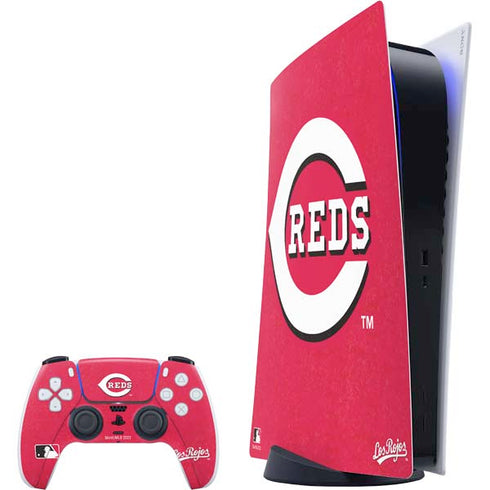 MLB Cincinnati Reds - Solid Distressed PlayStation PS5 Skins