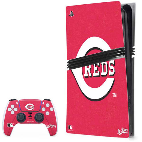 MLB Cincinnati Reds - Solid Distressed PlayStation PS5 Skins