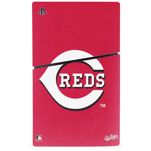 MLB Cincinnati Reds - Solid Distressed PS5 Slim Digital Edition Console Skin