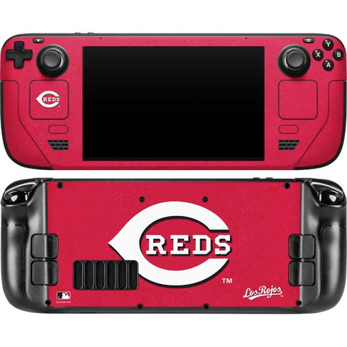 MLB Cincinnati Reds - Solid Distressed Steam Deck Handheld Gaming Computer OLED Skin