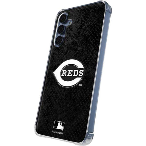 MLB Cincinnati Reds Dark Wash Galaxy A35 5G Clear Case