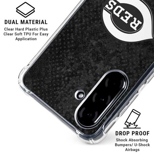 MLB Cincinnati Reds Dark Wash Galaxy A36 5G Clear Case