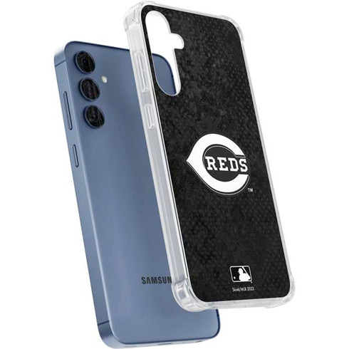 MLB Cincinnati Reds Dark Wash Galaxy A55 5G Clear Case