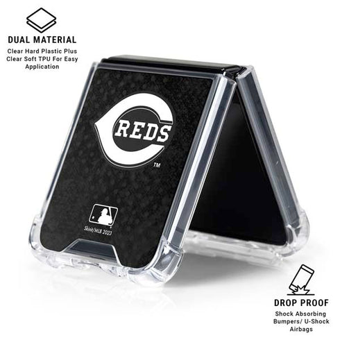 MLB Cincinnati Reds Dark Wash Galaxy Z Flip6 Clear Case