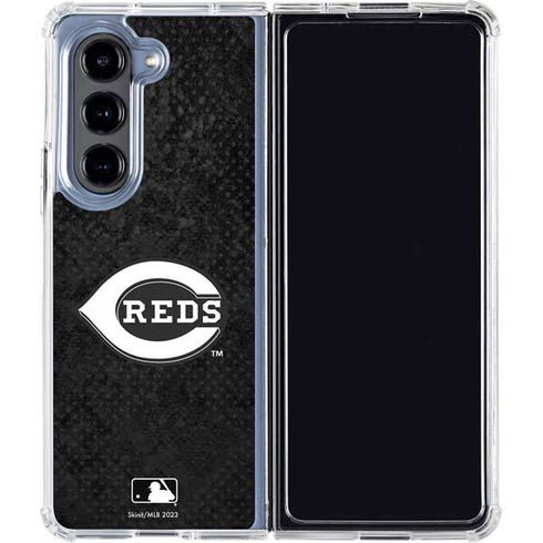 MLB Cincinnati Reds Dark Wash Galaxy Z Fold5 5G Clear Case