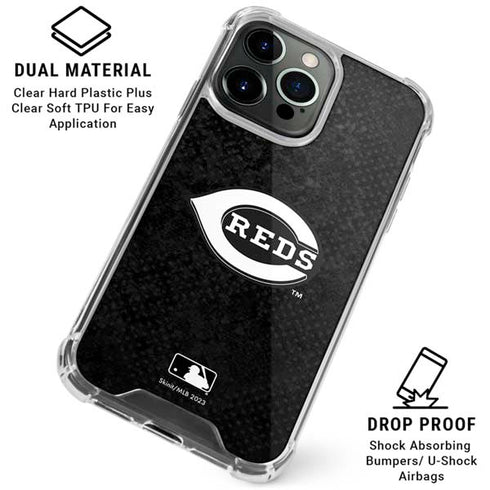 MLB Cincinnati Reds Dark Wash iPhone 16 Pro Max Clear Case