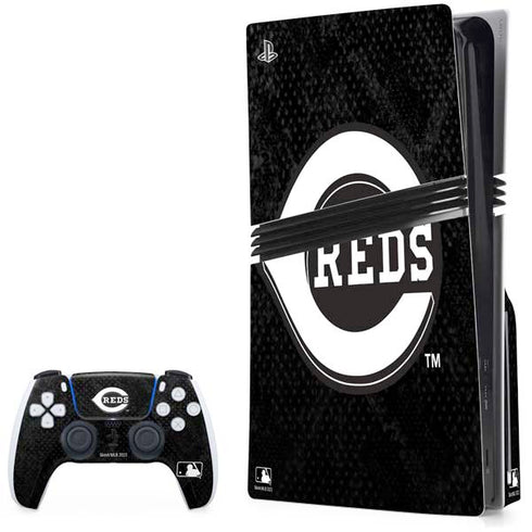 MLB Cincinnati Reds Dark Wash PS5 Pro Disk Bundle Skin