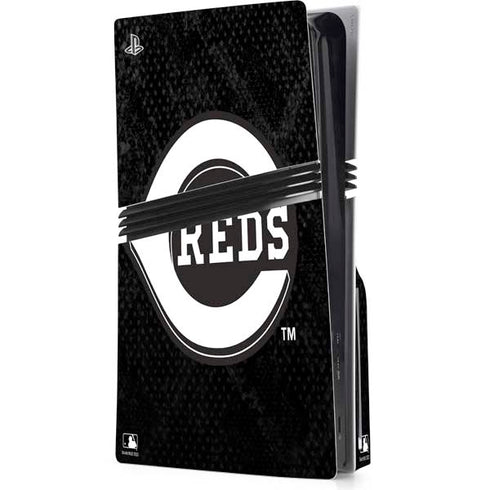 MLB Cincinnati Reds Dark Wash PS5 Pro Disk Console Skin