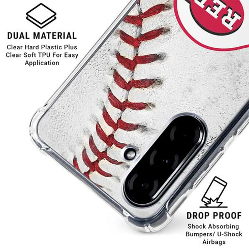 MLB Cincinnati Reds Game Ball Galaxy A36 5G Clear Case